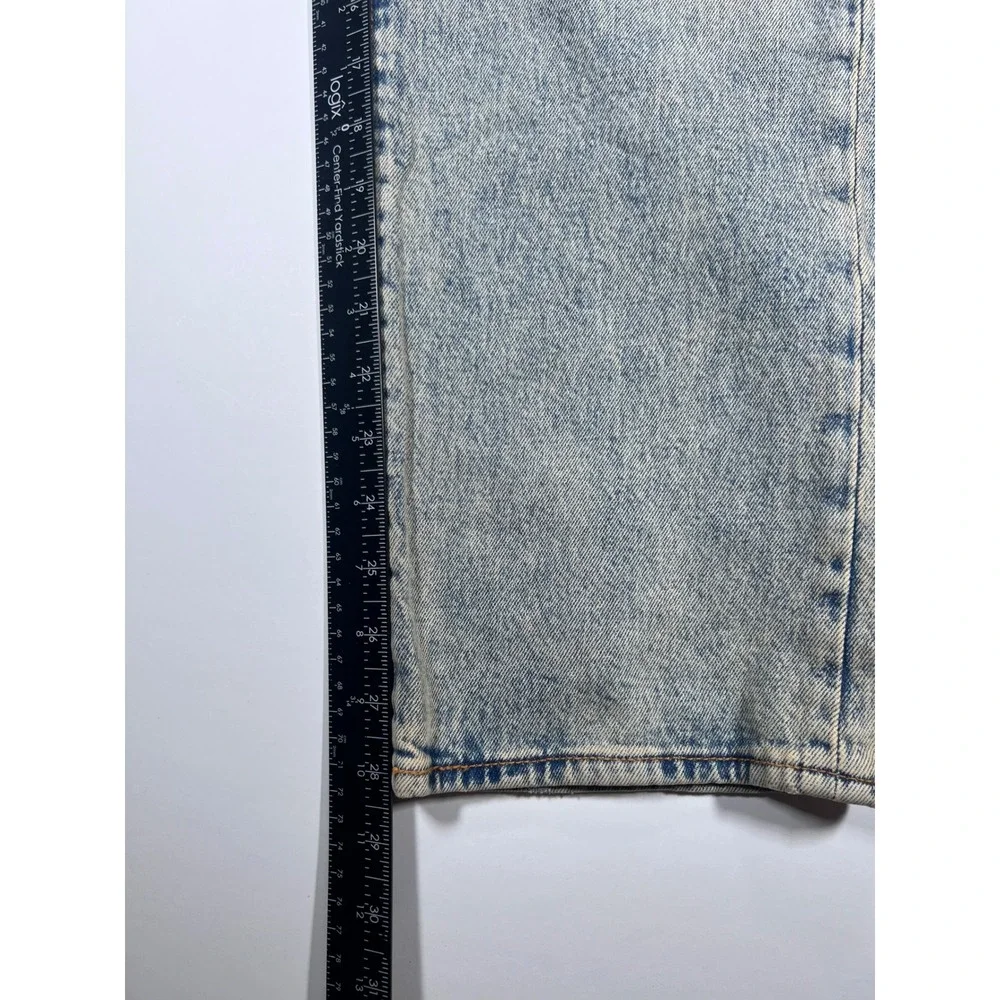 Levis 501 Original Fit Jeans Mens 33x30 Light Blue Acid Wash Button Fly Straight